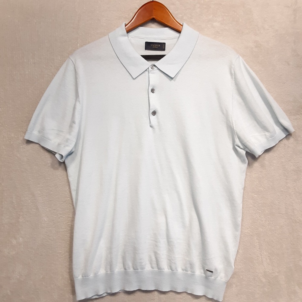 Sacoor Brothers Mens Soft Cotton Polo Shirt Sz.XL-Blue/Stretchy/Golf-Casual
